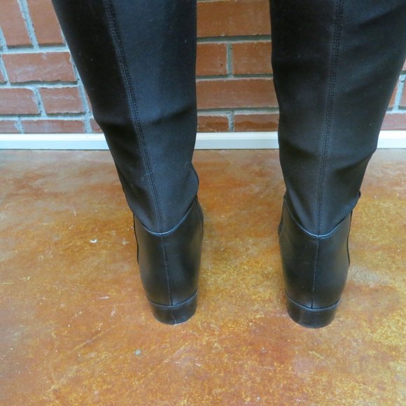 Michael Kors Bromley Black Leather/Stretchy Boot Sz 8M - Runs Narrow Across Foot - Picture 11 of 16